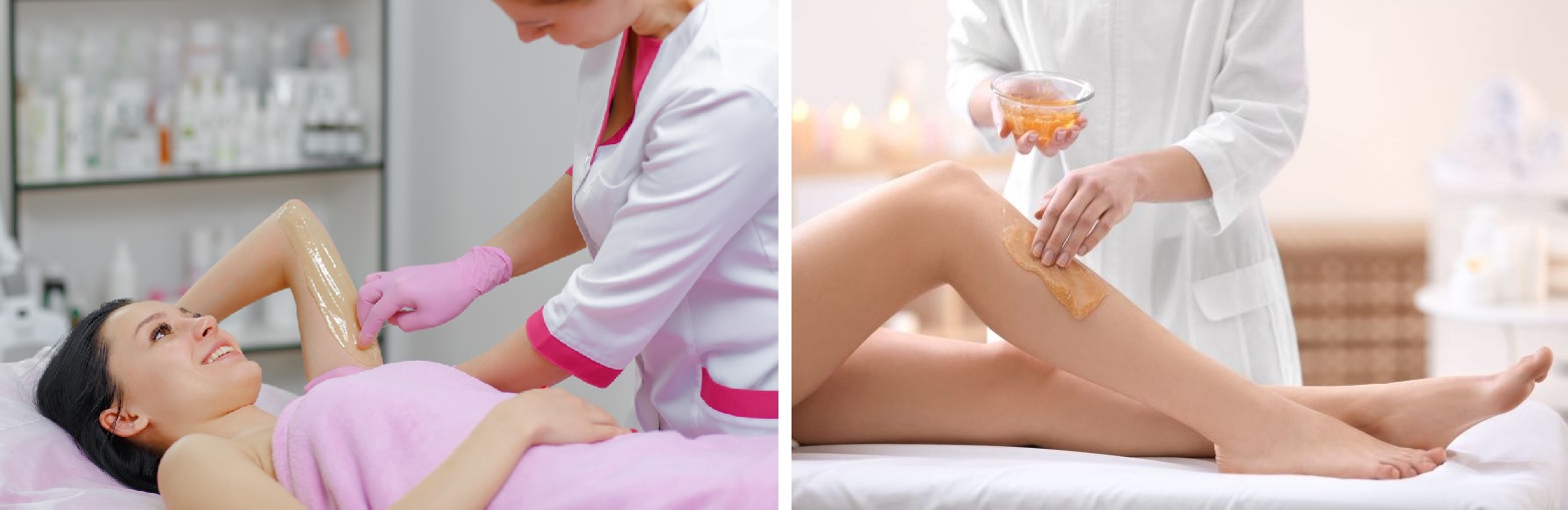 Эпиляция сахаром - шугаринг глубокого бикини, рук и ног в косметологическом кабинете по доступным ценам